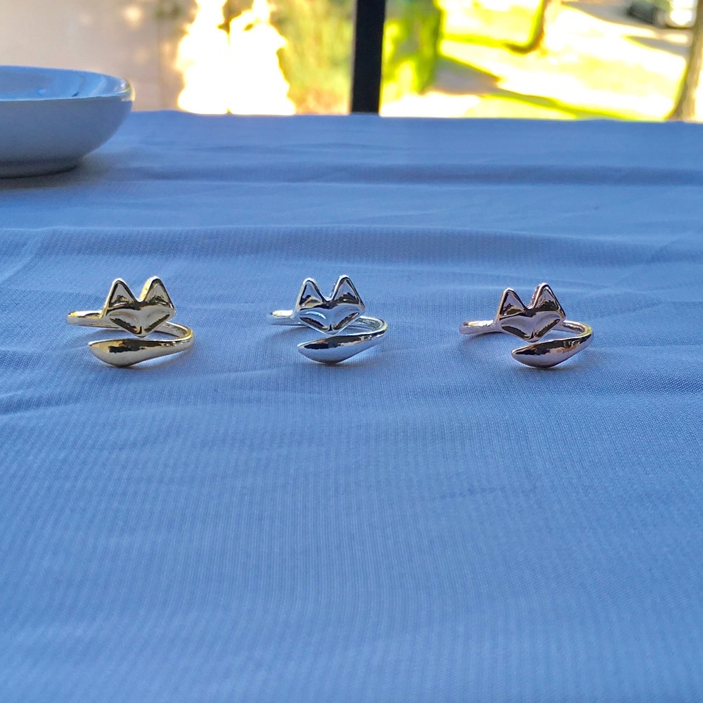 Adorable adjustable fox ring set - Picture 2 of 7